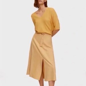 Elegant Yellow Midi Skirt